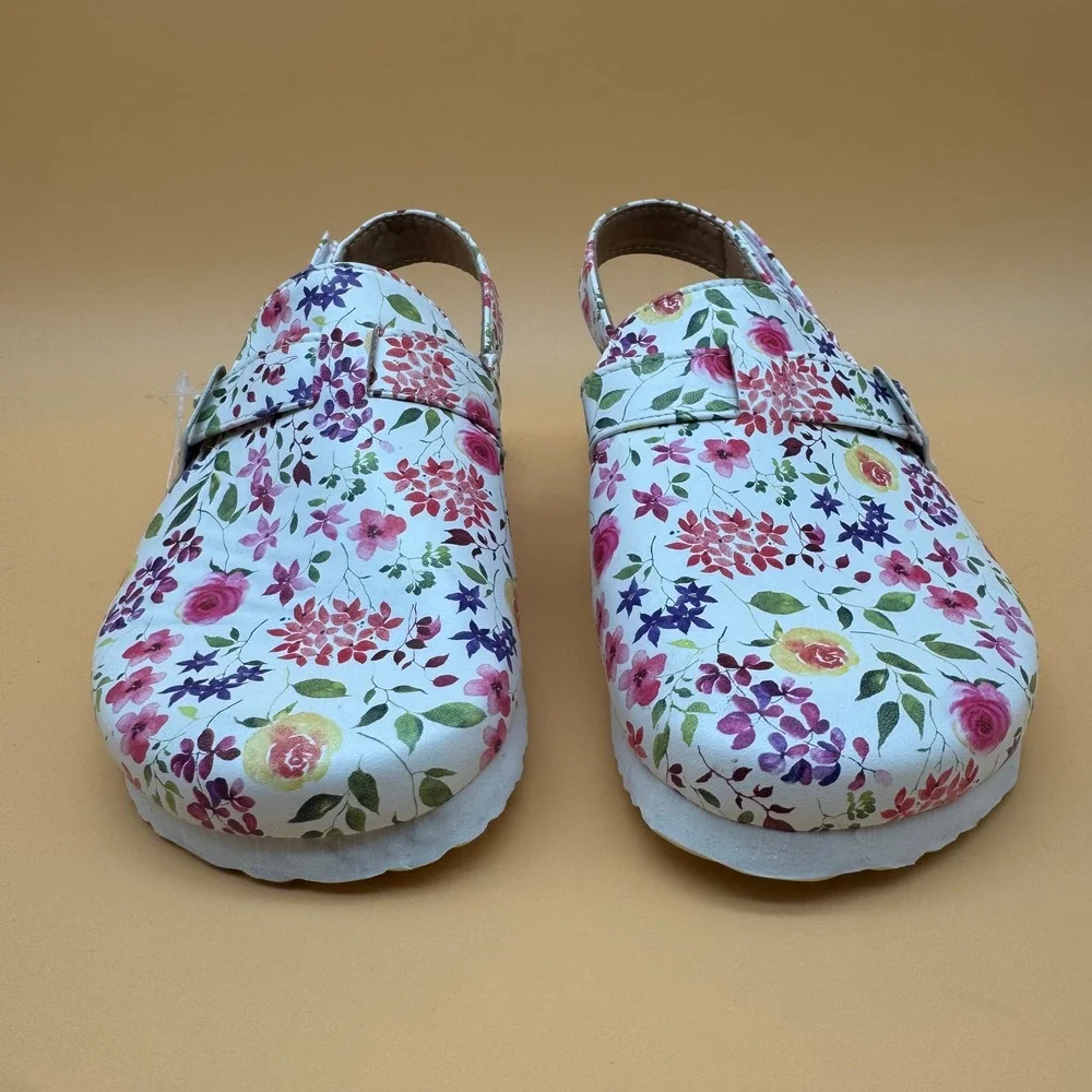 Tahari Kids Floral Clogs Size 13 Slingback light Sandals WhitePink Purple Yellow